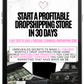 Dropshipping For Beginners-- Grow your store from scratch without shipping or promoting yourself in 30 days!